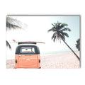 Coconut Tree Beach Surf Wall Art Canvas Print by Axyaa