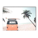 Coconut Tree Beach Surf Wall Art Canvas Print by Axyaa