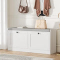 Axyaa Shoe Storage Bench with Padded Seat & Two Flip Drawers
