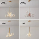 Axyaa Modern LED Glass Chandelier Gold Pendant Lighting for Home Decor