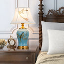 Axyaa Modern Luxury Chinese Ceramic Table Lamp LED for Home Living Room