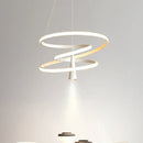 Axyaa Dimmable LED Pendant Light: Modern Black/White Spotlight Chandelier for Living Kitchen