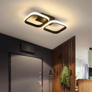 Axyaa Modern Ceiling Light for Indoor Decor, Black Round/Square LED Fixture