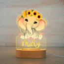 Axyaa Acrylic USB NightLight with Custom Name, Animal Design for Kids' Bedroom Décor