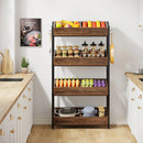 Axyaa 4-Tier Wood Utility Storage Shelves: Kitchen, Office, Store Organization