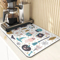 Axyaa Ghost Print Silicone Kitchen Coasters & Dish Mat
