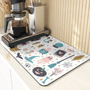 Axyaa Ghost Print Silicone Kitchen Coasters & Dish Mat