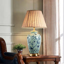 Axyaa Ceramic Floor Lamp with Fabric Lampshade Design for Living Room, Bedroom, Study