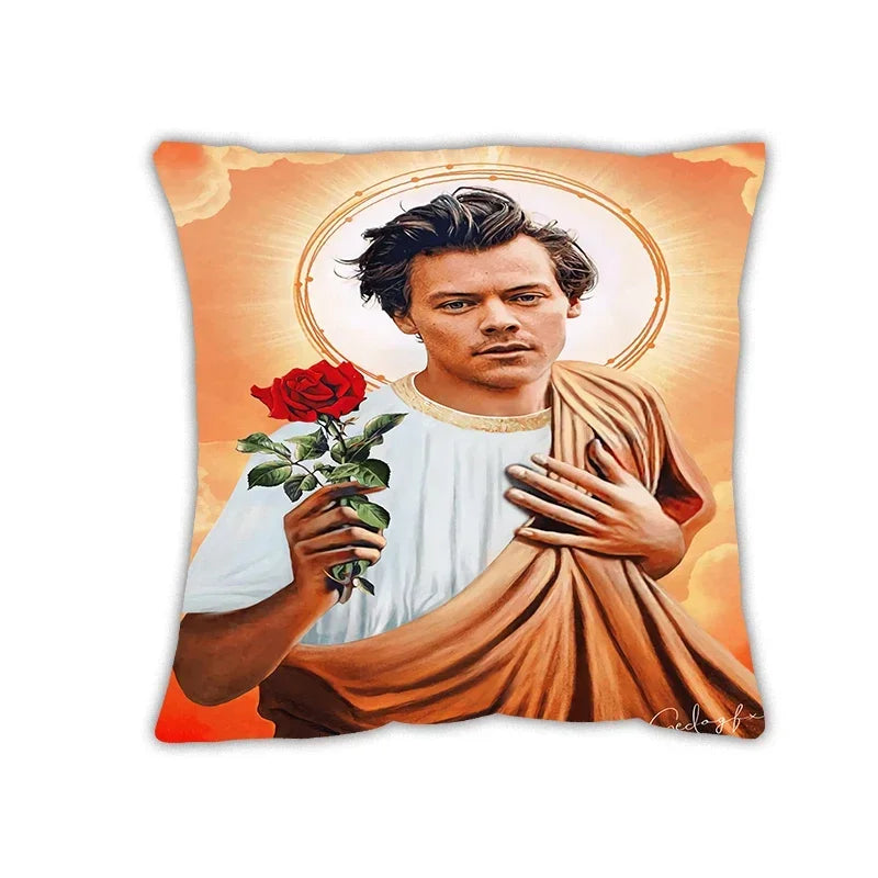 Axyaa Jesus Hip Hop Cushion Cover - Rapper Pillow Case for Home Decor