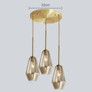 Axyaa Modern Amber LED Glass Chandelier Indoor Lighting Pendant Light