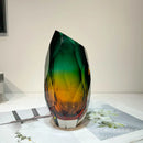 Axyaa Handcrafted Glass Vase in Modern Light Luxury Two-Tone Style