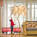 Luxury Ostrich Feather LED Floor Lamp for Nordic Living Room, Bedroom, or Sofa Corner by Axyaa
