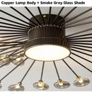 Axyaa Modern Copper Fireworks LED Ceiling Chandelier for Bedroom and Living Room