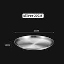 Axyaa Stainless Steel Golden Cafe Tray, Fruit Plate, Cake Plate, Shallow Plate