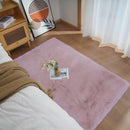 Axyaa Ultra Soft Faux Rabbit Fur Rug - Gray Fluffy Living Room Bedroom Carpet