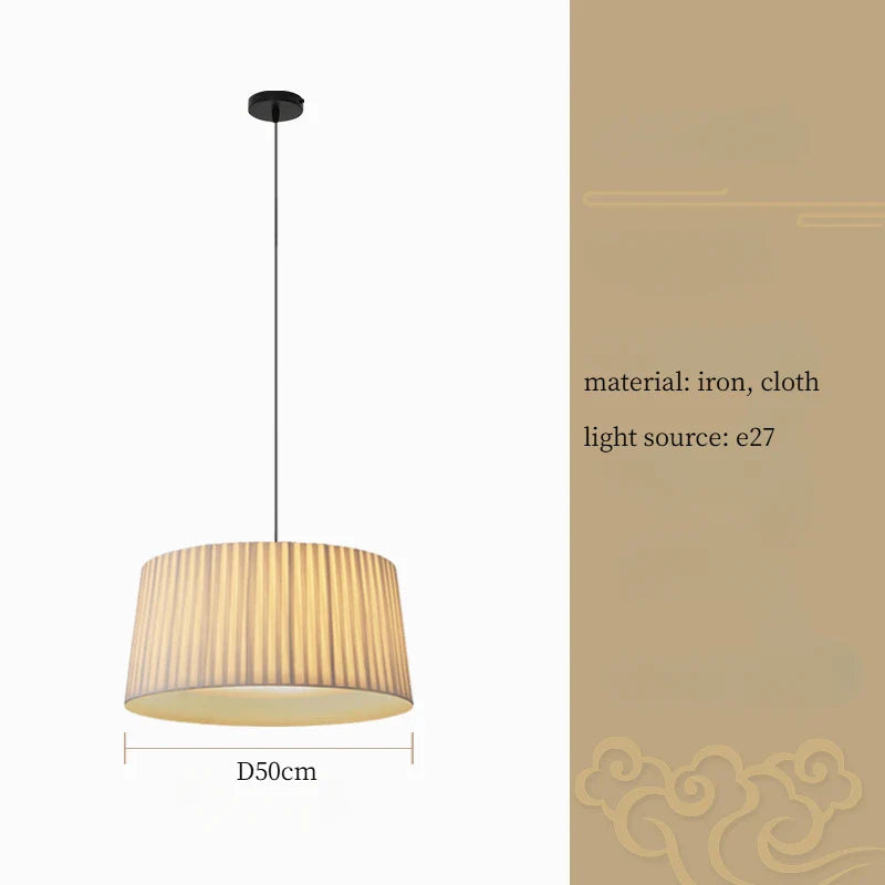 Axyaa Wabi Sabi Fabric Pendant Lights Nordic Style Chandeliers