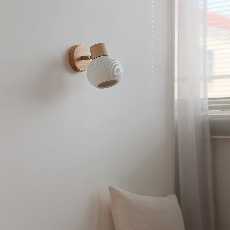 Axyaa White Ceramic LED Wall Lamps Switch - Bedroom Stairs Lighting Fixtures