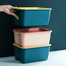 Axyaa Desktop Storage Box with Lid: Multifunction Organizer for Cosmetics, Makeup, and Sundries