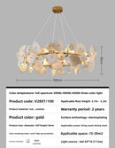 Axyaa Luxury Lotus Leaf Chandelier: Elegant Lighting for Home, Hotel, and Dining Area