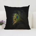 Axyaa Peacock Feathers Cushion Cover Set for Bed and Sofa