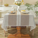 Axyaa Linen Cotton Waterproof Tablecloth for Dining Coffee Table Kitchen Room Decor