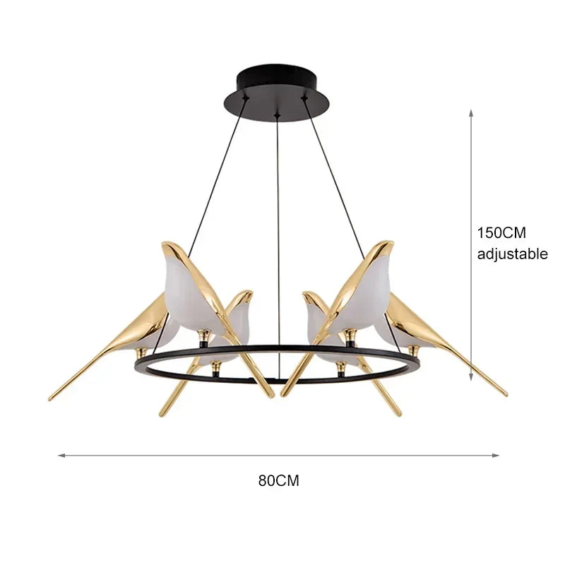 Axya Modern Bird LED Hanging Chandelier for Living Room Bedroom Kitchen Restaurant