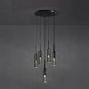Axya Luxury Black Glass Chandelier Pendant Light for Dining Room and Kitchen