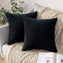 Axyaa Corduroy Red Boho Striped Throw Pillow Covers for Sofa Couch 50CM