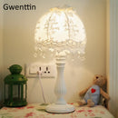 Axyaa Lace Fabric Table Lamp: Korean Style LED Light for Home Wedding Decor