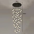Axyaa Crystal Chandelier Stair Pendant Living Room Interior Lighting