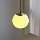 Axyaa Nordic Ceramic Sphere Pendant Light - Modern Bedroom LED Hanging Lamp