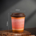 Axyaa Ceramic Gradient Coffee Cup with Silicone Cover, Portable & Creative Office Home Cup