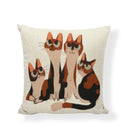 Axyaa Striped Cat Print Pillowcase for Living Room Sofa Office Chair