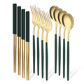 Axyaa 12-Piece Luxury Korean Tableware Set - Stainless Steel Cutlery Fork Spoon Chopsticks