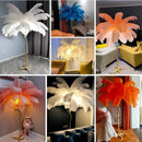 Axyaa Ostrich Feather LED Floor Lamp - Modern Nordic Gold Resin Standing Light