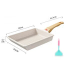 Axyaa Tamagoyaki Pan & Silicone Spatula Combo - Nonstick Japanese Omelette Skillet