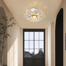 Axyaa Crystal Flower Chandelier LED Ceiling Light for Bedroom Hallway Living Room