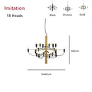 Axyaa 50-Head Gold Silver LED Chandelier for Living Room Bedroom Kitchen
