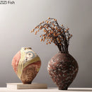 Axyaa Abstract Painted Ceramic Vase for Home Decor
