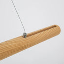 Axyaa Nordic Wood Round Bar Pendant Lamp for Living Dining Room - LED Light
