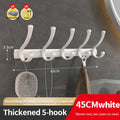 Axyaa Black/Gun Grey Wall Rack Bathroom Kitchen Hook Organizer Storage Shelf