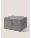 Axyaa Cotton Linen Storage Box with Lid: Large Capacity Organizer for Clothes, Toys, Socks