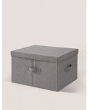 Axyaa Cotton Linen Storage Box with Lid: Large Capacity Organizer for Clothes, Toys, Socks
