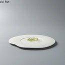 Axyaa White Bead Ceramic Plate - Steak, Pasta, Dessert, Molecular Cuisine Tableware