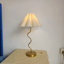 Axyaa Petal Pleated Table Lamp for Bedroom Living Room