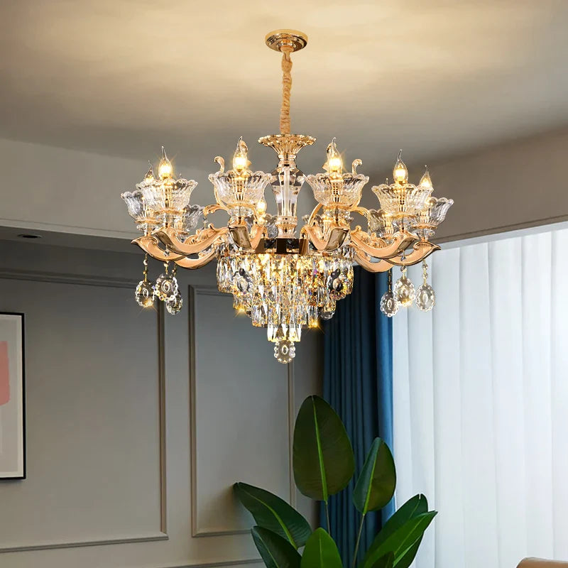 Luxurious Crystal Pendant Lamp for Living Room & Restaurant Décor by Axyaa