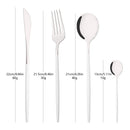 Axyaa Black Gold Cutlery Fork Set - 4Pcs Stainless Steel Dinnerware Teaspoon Utensils