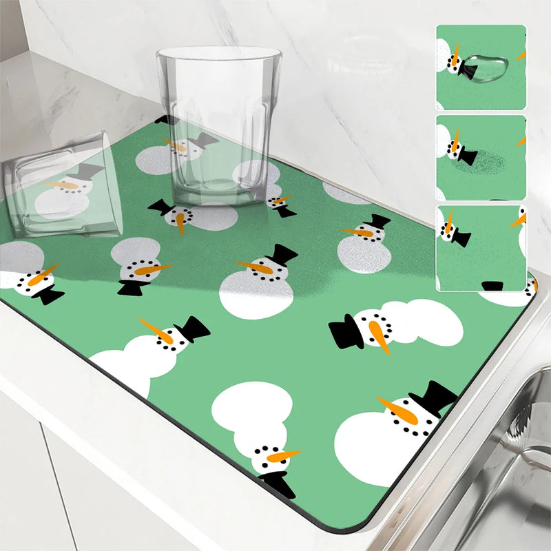 Axyaa Christmas Coaster Set for Absorbent & Anti-Slip Table Protection