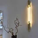 Axyaa Minimalist Gold LED Art Wall Lamp for Modern Living Spaces