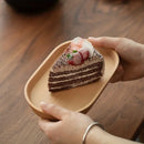 Axyaa Wooden Round Snack Plate Dessert Tray for Dried Fruits & Treats